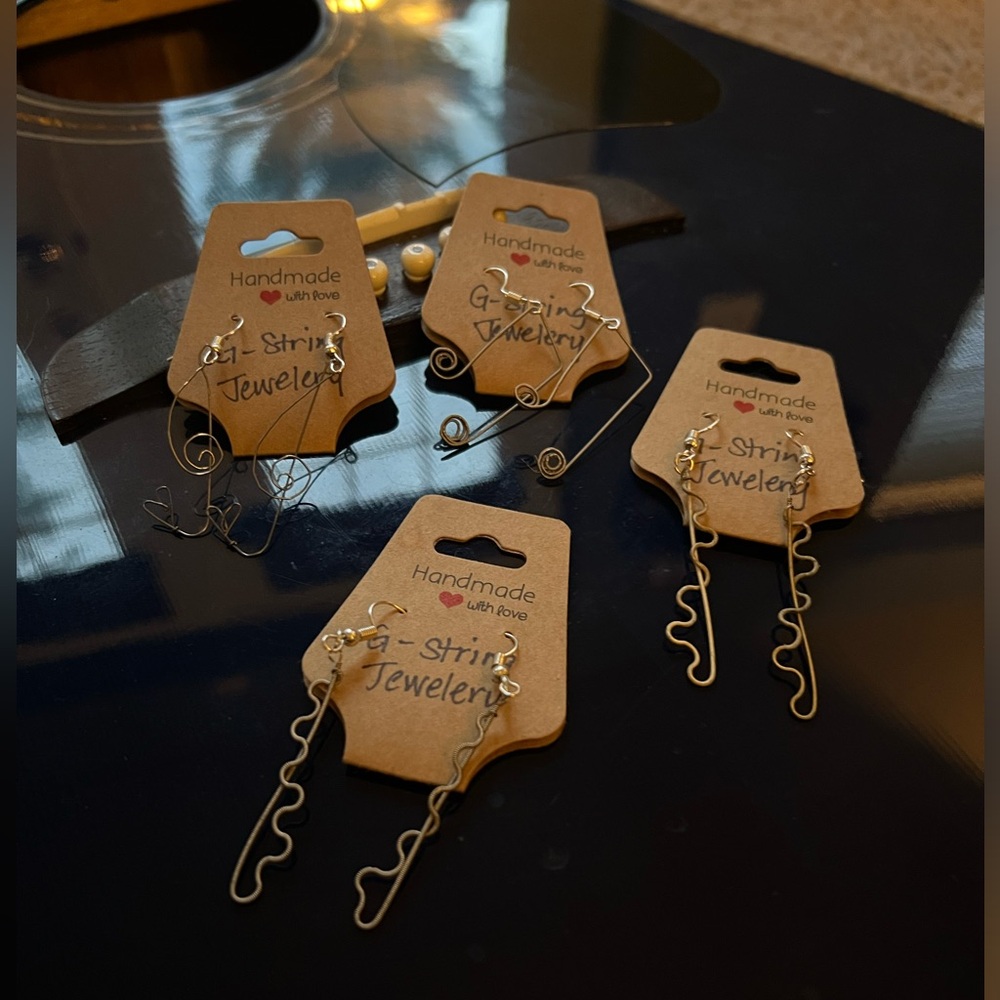 Handmade Recycled Guitar String Earrings